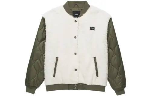 Vans Kasia Jackets Women's White Green Stand Collar Moderate Other
