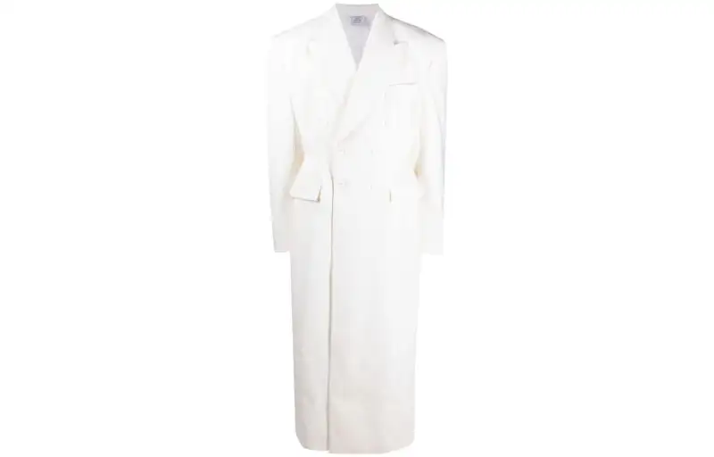 Vetements Coats Women's Cream White Lapel Moderate