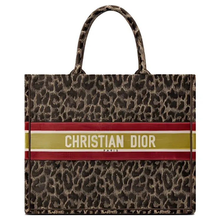 DIOR BookTote Velvet Handbag Regular Women's Beige