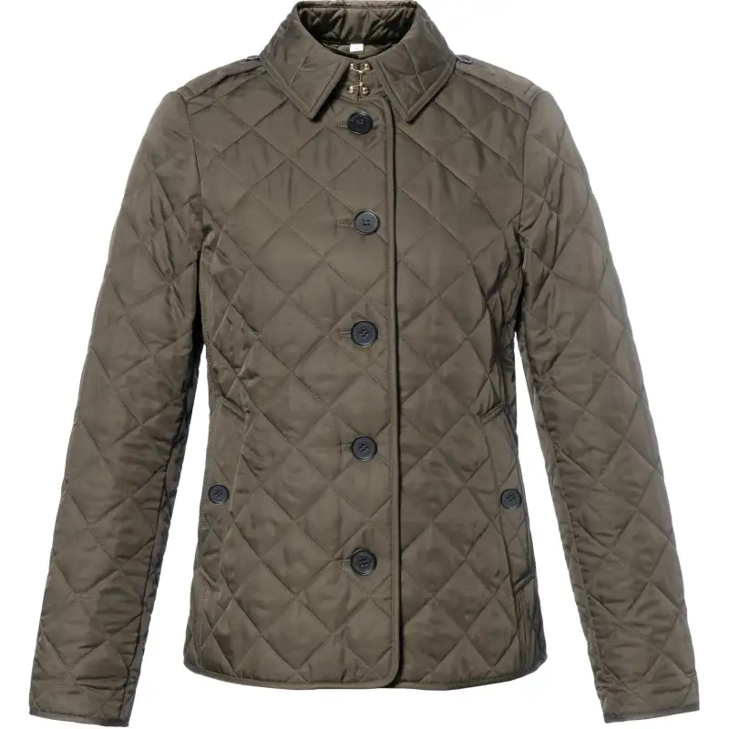 Burberry Jackets Women's Green Lapel Moderate Other