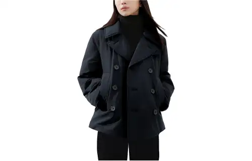 UNIQLO FW23 U Coats Women's Black Suit Collar Moderate Straight Fit