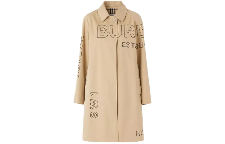 Burberry Coats Women's Khaki Lapel Moderate