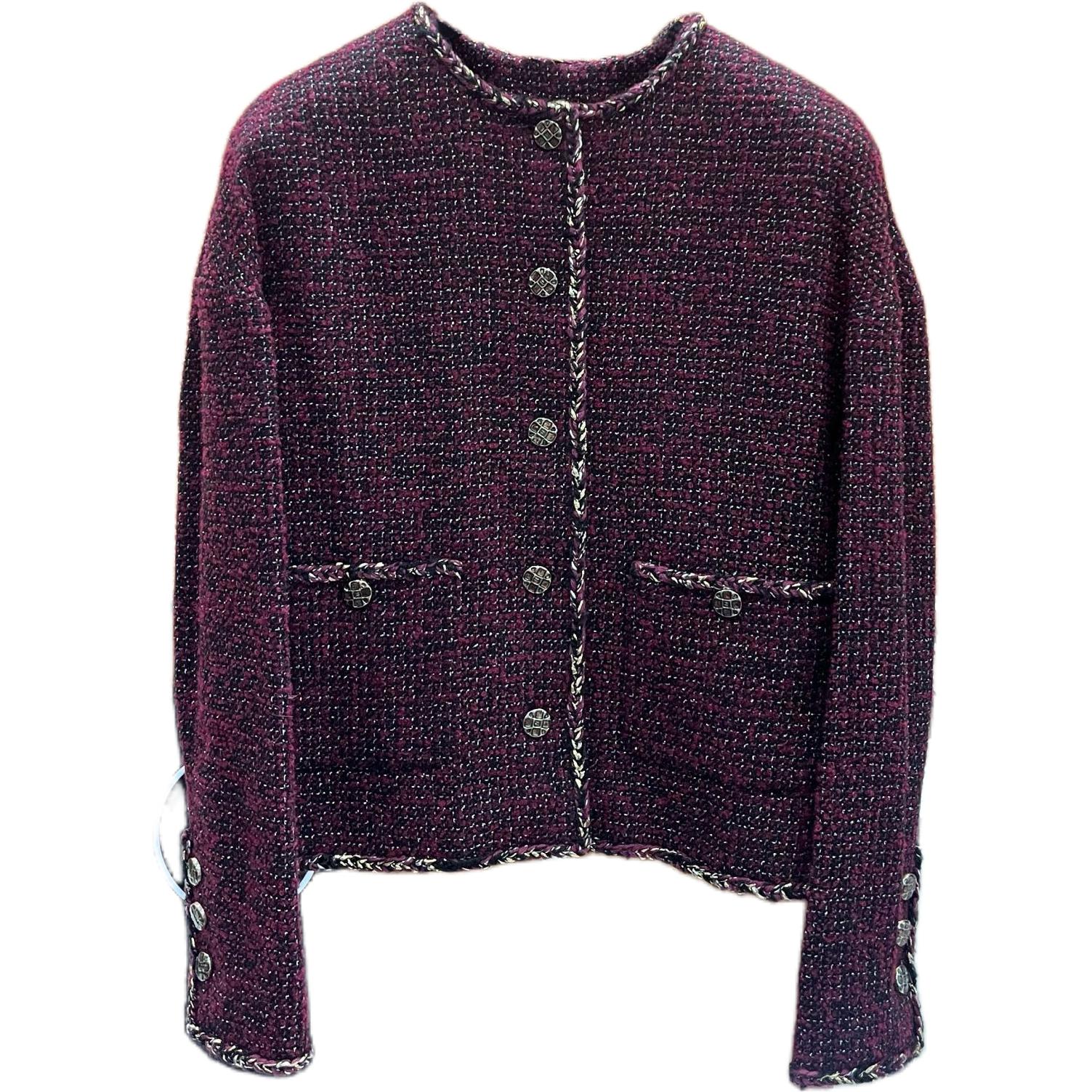 CHANEL 22A Premium Handcrafted Workshop Jackets & Coats Women's Burgundy