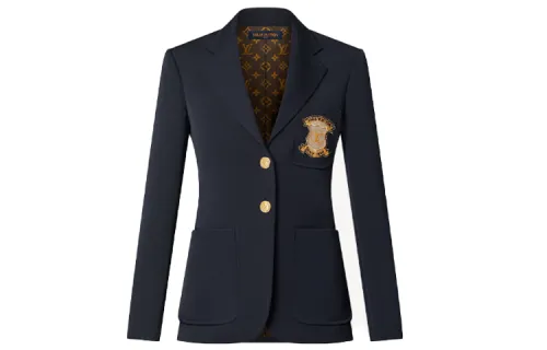 LOUIS VUITTON New Quarterly Products Of LV Business Suits Women's Blue Suit Collar Moderate