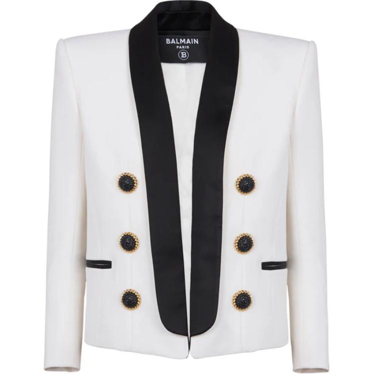 Женская куртка BALMAIN Double-Breasted Jacket (белая)