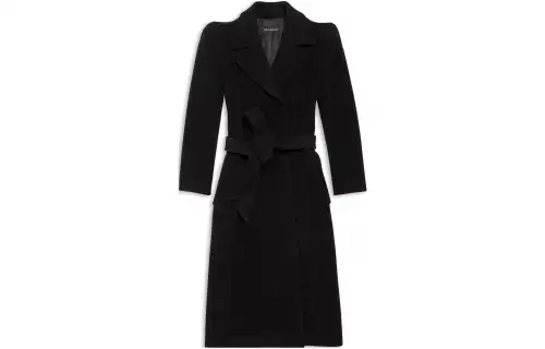 Balenciaga Women's'S Round Shoulder Fitted Coat In Black Black
