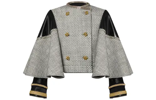 LOUIS VUITTON Cropped Cape-Sleeve Coat