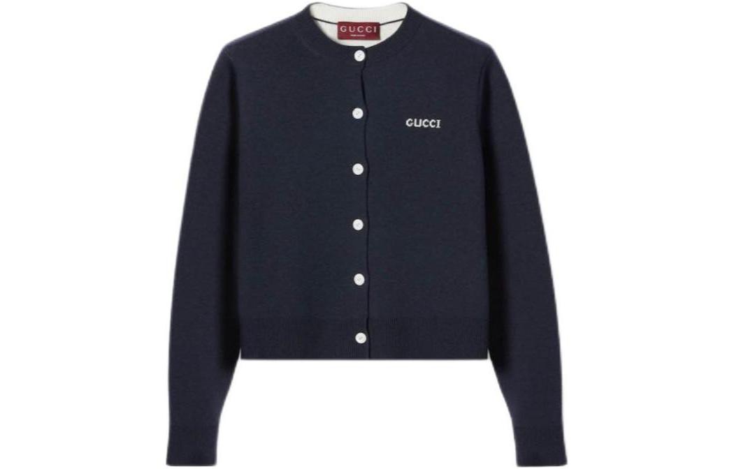 GUCCI Logo Intarsia-Knit Cardigan