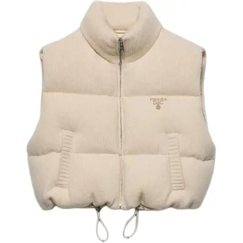 Prada logo-embroidered down gilet