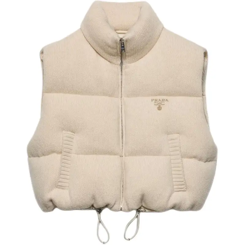 Prada logo-embroidered down gilet