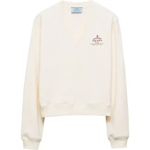 PRADA Logo print Cotton Sweatshirt