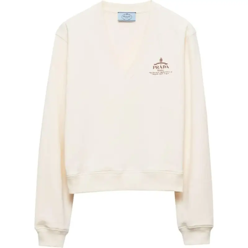 PRADA Logo print Cotton Sweatshirt