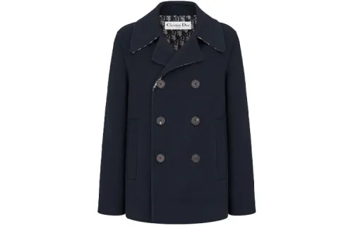DIOR Quarterly New Products Coats Women's Marine Blue Suit Collar Moderate