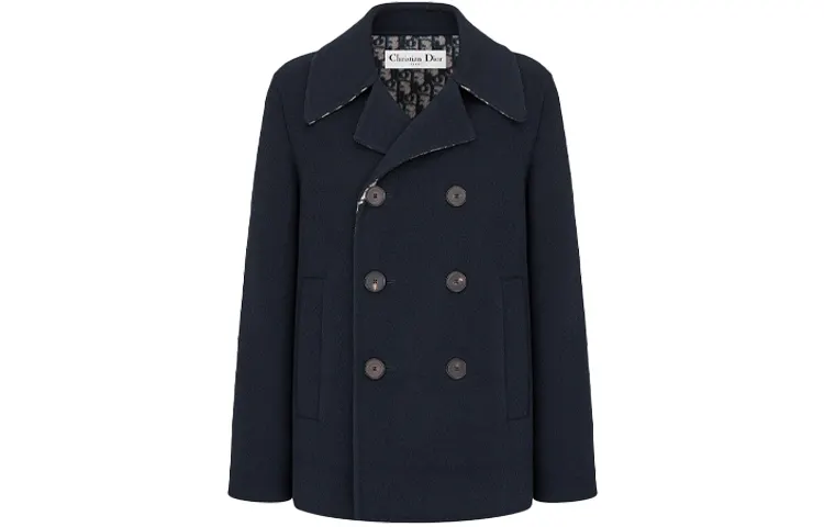 DIOR Quarterly New Products Coats Women's Marine Blue Suit Collar Moderate