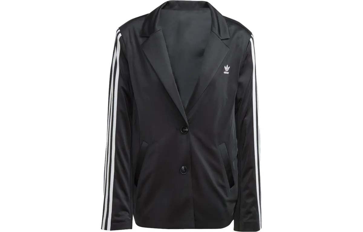 Adidas Logo-embroidered Striped Blazer