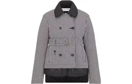 DIOR Coats Women's Black Moderate Straight Fit