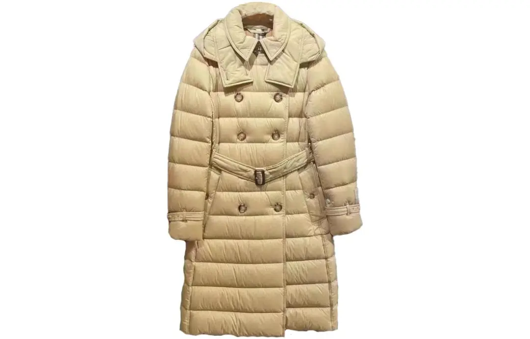 Burberry Arniston Hooded Puffer Long Down Jacket Honey