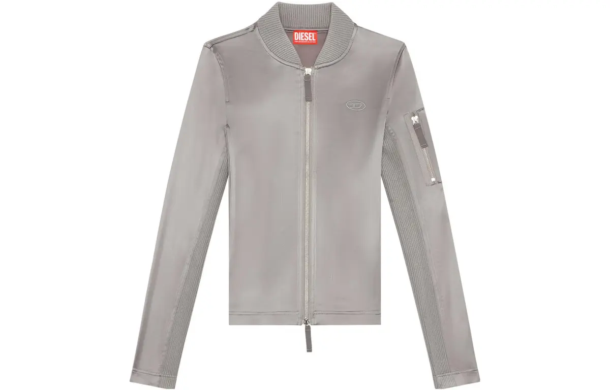 DIESEL Shiny Stretch Satin Track Jacket