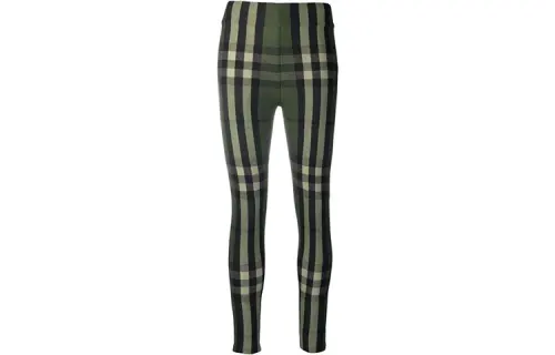 Burberry Madden Tartan Leggings 'Military Green'