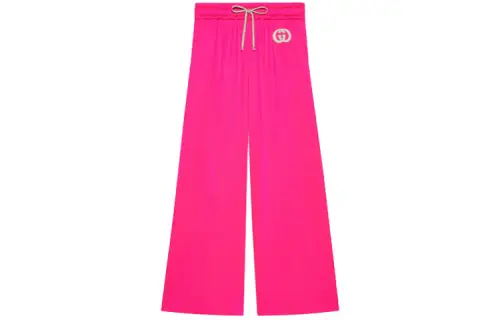 GUCCI Casual Pants Women's Neon Pink Moderate Wide Leg Pants
