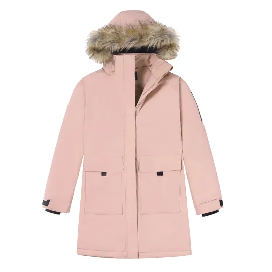CAMEL Windbreaker Jackets Women's Hooded Thickened And Fleece Lined