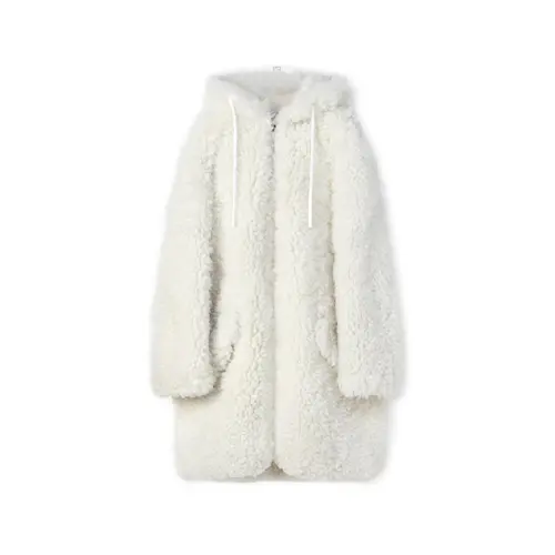 LOEWE Parka Coats Women's White Hooded Moderate