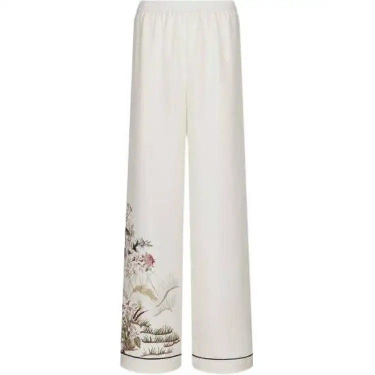 DIOR Casual Pants Women's White Moderate Straight Fit Pants