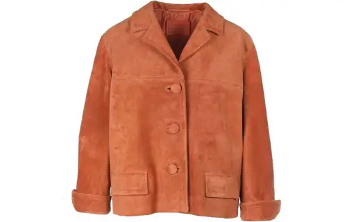 PRADA Leather Jackets Women's Brown Lapel Moderate