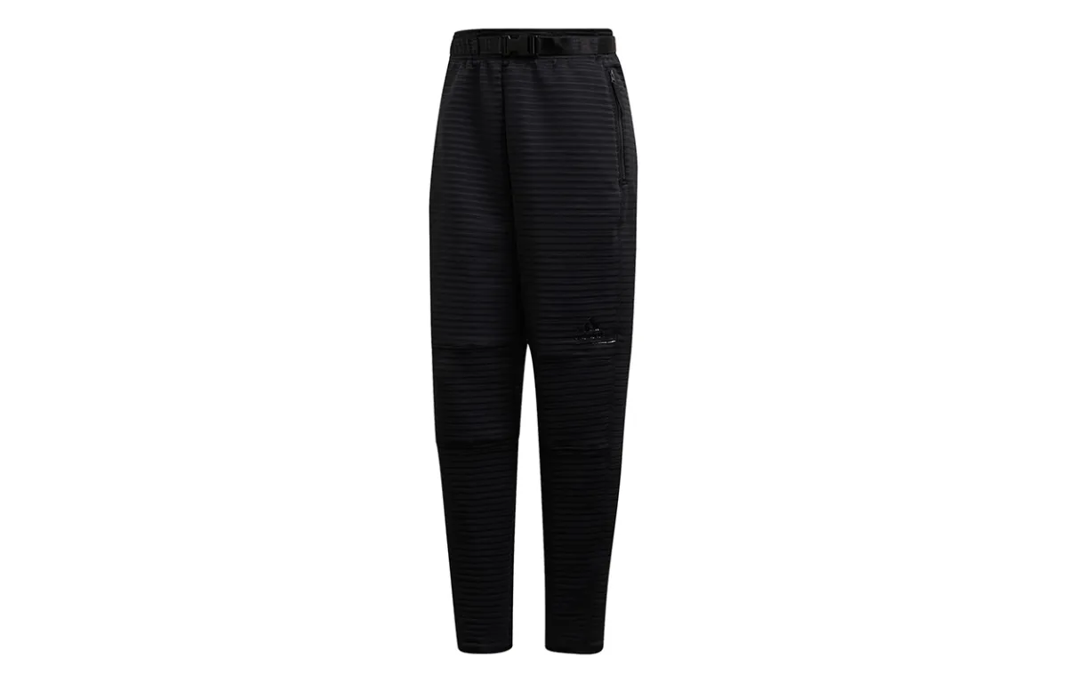 Adidas Knitted Sweatpants Women's Black Moderate Straight Fit Pants