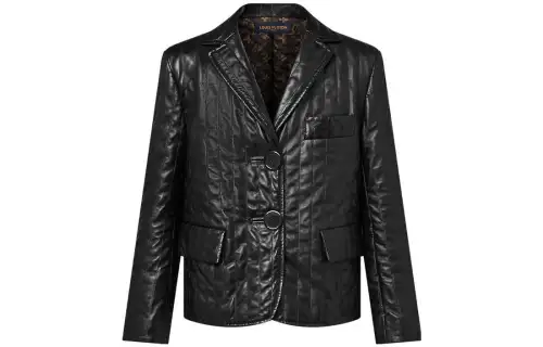 LOUIS VUITTON Pinstripe Leather Blazer