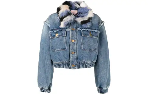A BATHING APE Cropped Coats Women's Blue Moderate