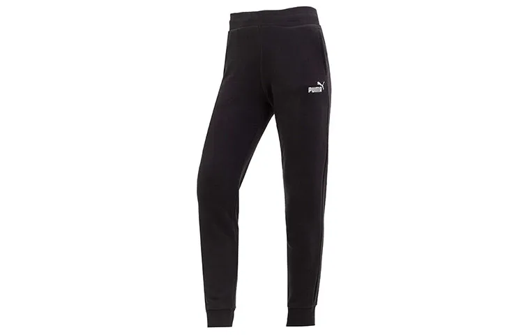 PUMA Knitted Sweatpants Women's Black Moderate Cuffed Pants