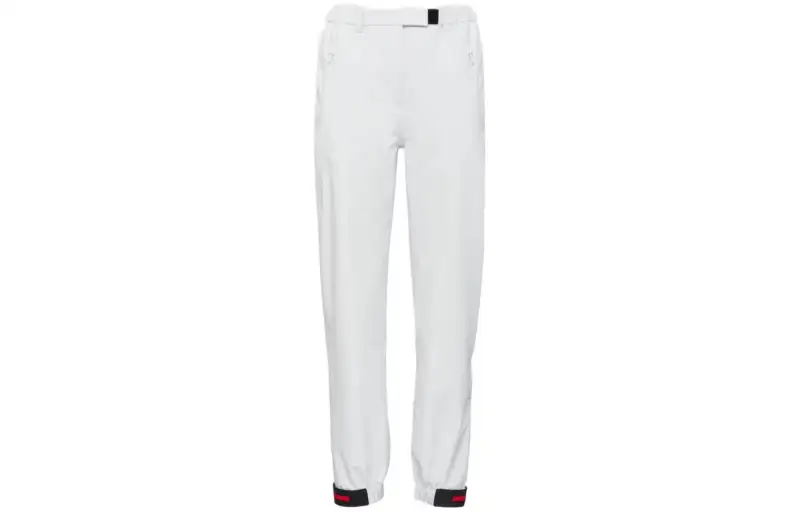 PRADA Casual Pants Women's White Moderate Cuffed Pants
