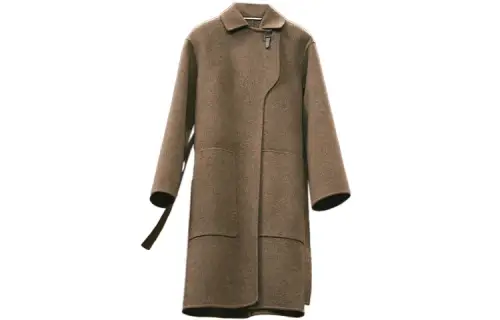 HERMES Velvet Jackets Women's Tundra Green Lapel Moderate