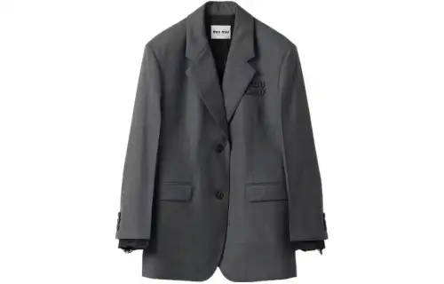 MIU MIU SS24 Business Suit Coat Unisex Slate Gray