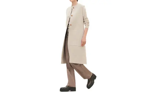 HERMES Vests Women's Ecru Crew Neck Moderate Other