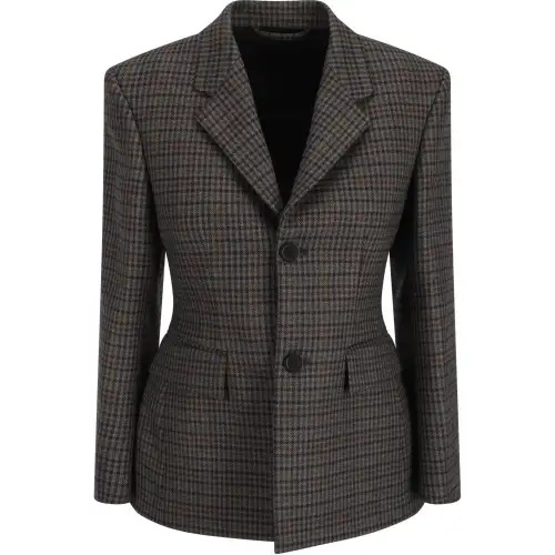 Balenciaga Hourglass Plaid Jacket