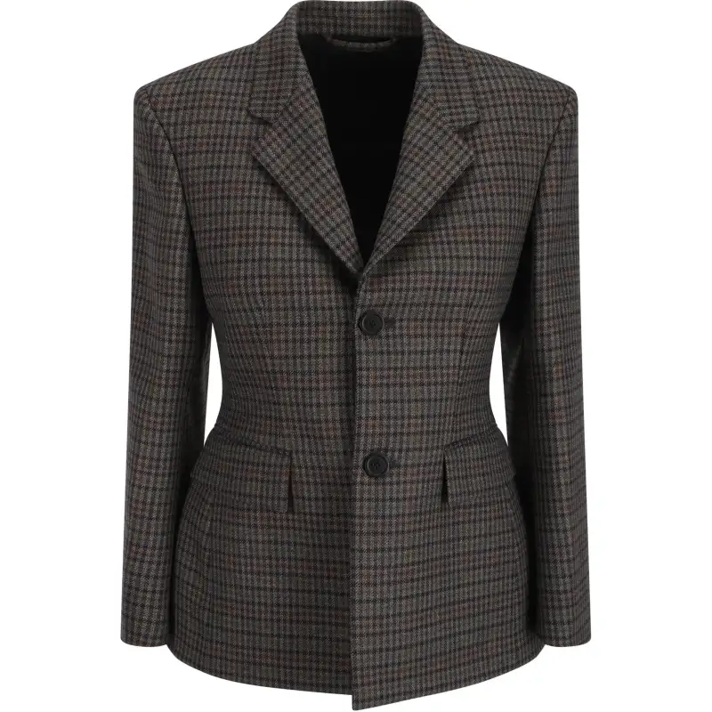 Balenciaga Hourglass Plaid Jacket