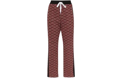 MIU MIU Knitted Sweatpants Women's Red Moderate Straight Fit Pants