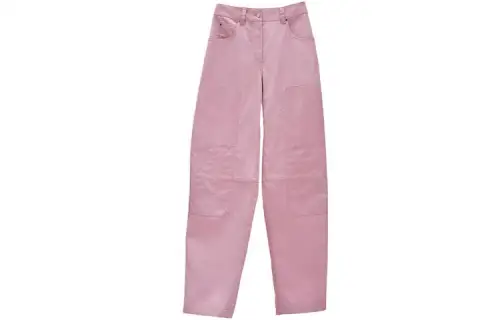HERMES Casual Pants Women's Pink Moderate Straight Fit Pants