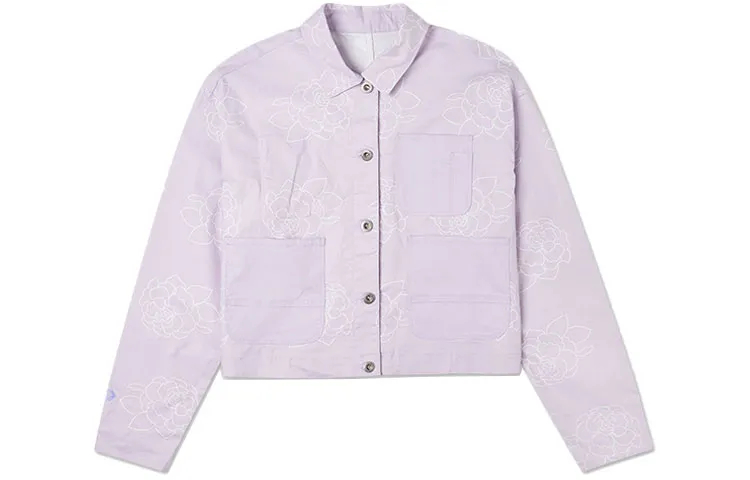 Converse IWD Cropped Coats Women's Purple Lapel Moderate