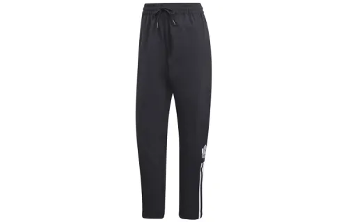 Adidas Originals Knitted Sweatpants Women's Black/White Moderate Straight Fit Pants