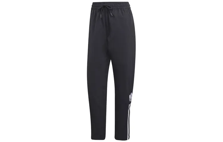 Adidas Originals Knitted Sweatpants Women's Black/White Moderate Straight Fit Pants
