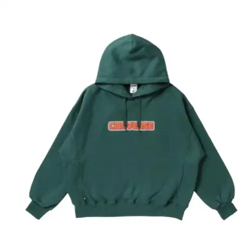 Converse CHENILLE SWEAT HOODIE Sweatshirt Women's Dark Green