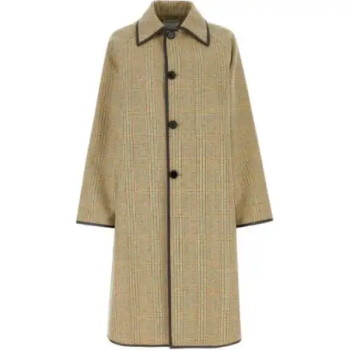 Bottega Veneta Distorted Prince Of Wales Motif Buttoned Coat