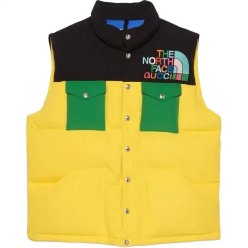 GUCCI X The North Face Down Vest Yellow/Black/Green