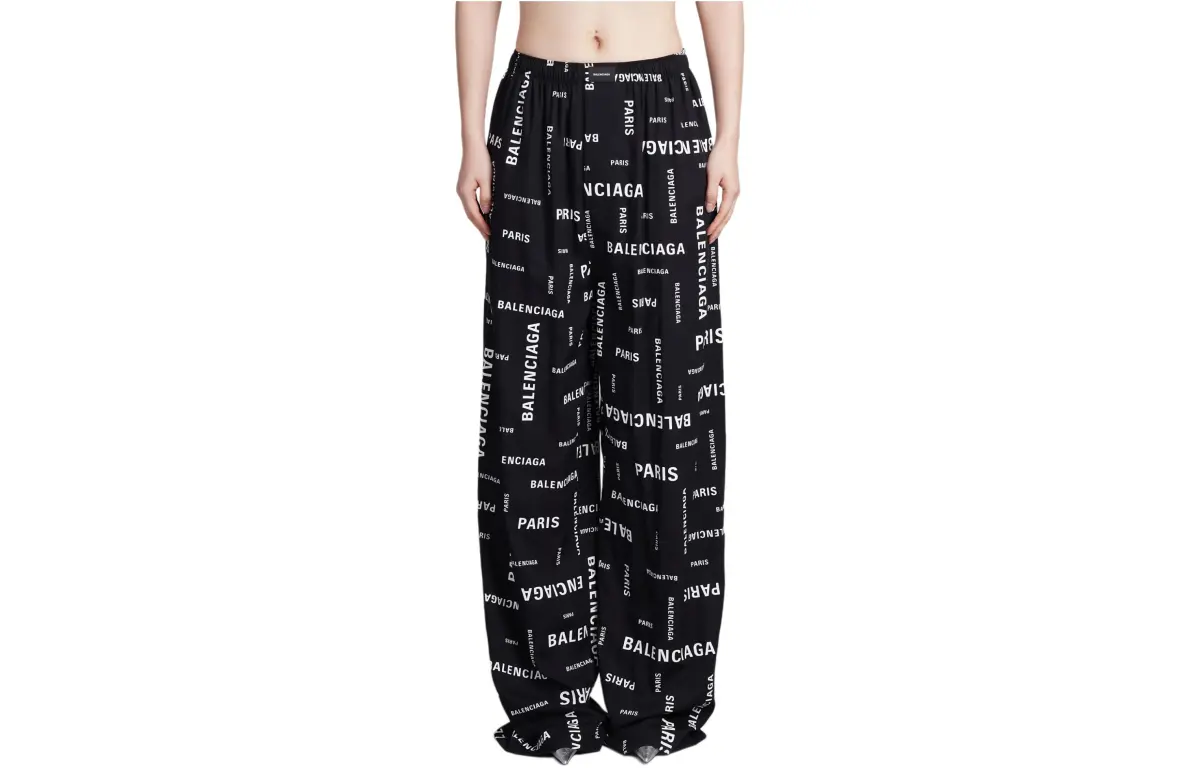 Balenciaga Casual Pants Loose Fit Women's Black