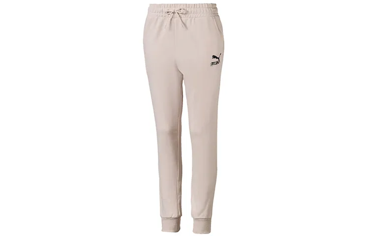PUMA Knitted Sweatpants Women's Pink Moderate Cuffed Pants