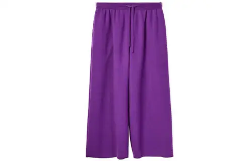 LOEWE Knitted Sweatpants Women's Purple Moderate Straight Fit Pants