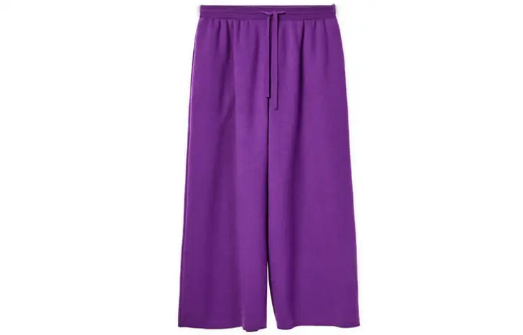 LOEWE Knitted Sweatpants Women's Purple Moderate Straight Fit Pants